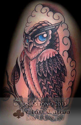 Club-tattoo-josh-stono-las-vegas-planet-hollywood-miracle-mile-shops-owl