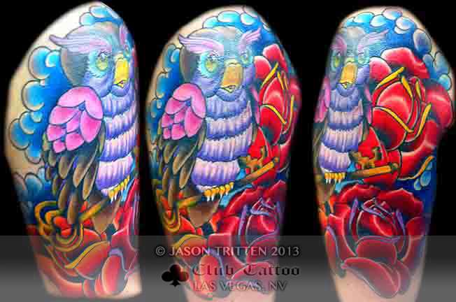Club-tattoo-jason-tritten-las-vegas-planet-hollywood-miracle-mile-owl