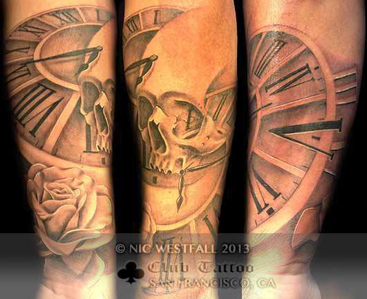 Club-tattoo-nic-westfall-san-francisco-skull-pier-39