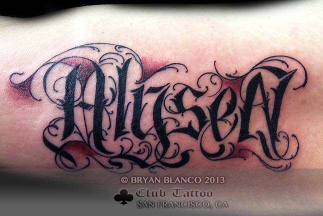 Club-tattoo-bryan-blanco-san-francisco-lettering-pier-39