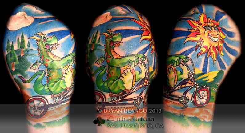 Club-tattoo-bryan-blanco-san-francisco-dinosaur-pier-39