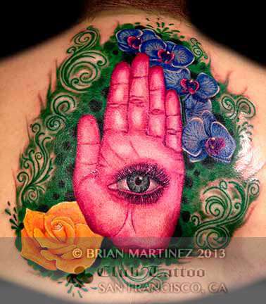Club-tattoo-brian-martinez-san-francisco-hand-flowers-pier-39