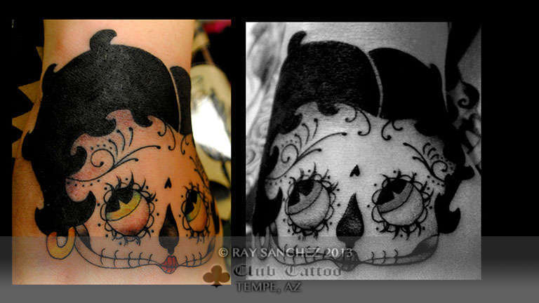 Club-tattoo-ray-sanchez-tempe-betty-boop-day-of-the-dead-1