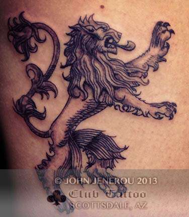 Club-tattoo-john-jenerou-scottsdale-lion