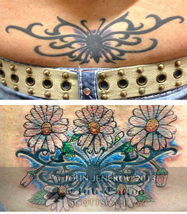 Club-tattoo-john-jenerou-scottsdale-flower-cover-up
