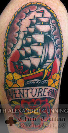 Club-tattoo-seth-alexander-cunningham-scottsdale-traditional-ship