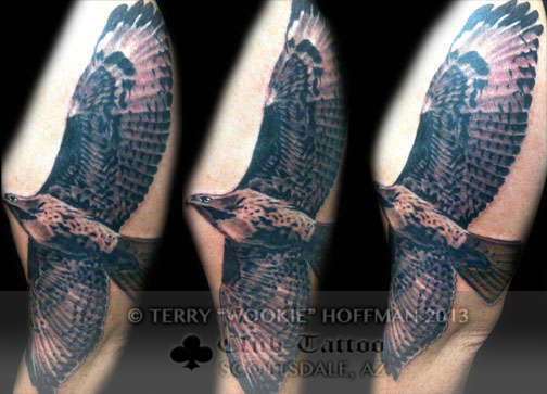 Club-tattoo-terry-wookie-hoffman-scottsdale-red-tailed-hawk
