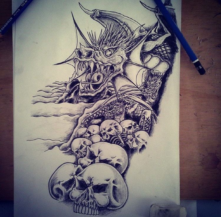 Dragon-and-skull-sketch-jpg
