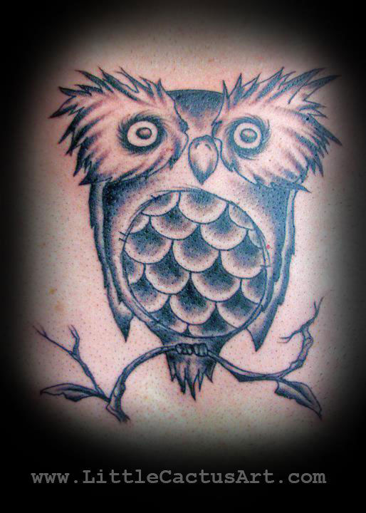 Cute-owl-black-grey-little-cactus-art-jpg