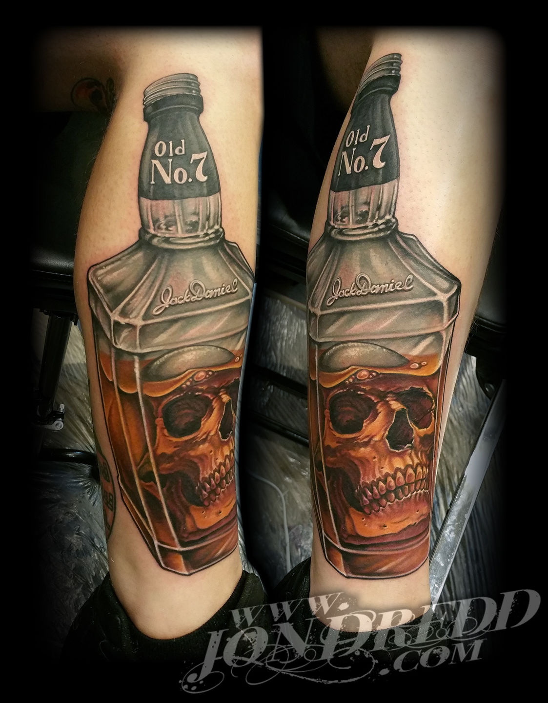 Whiskey_skull_jack_daniel_tattoo_jondredd_crucial_tattoo_studio_maryland_best_tattoos