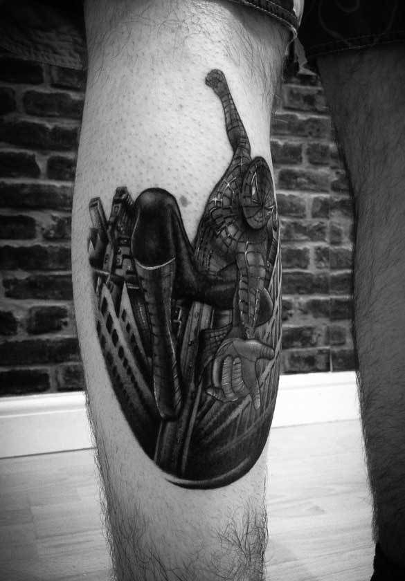 Spiderman-calf2-rosemary-mckevitt-tattoo-ireland