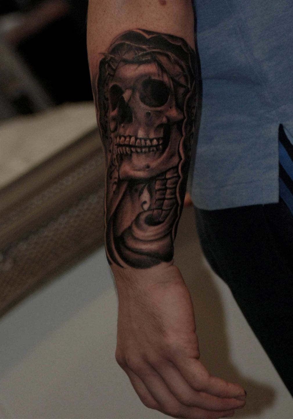 Skull-veil-forearm-rosemary-mckevitt-tattoo-ireland