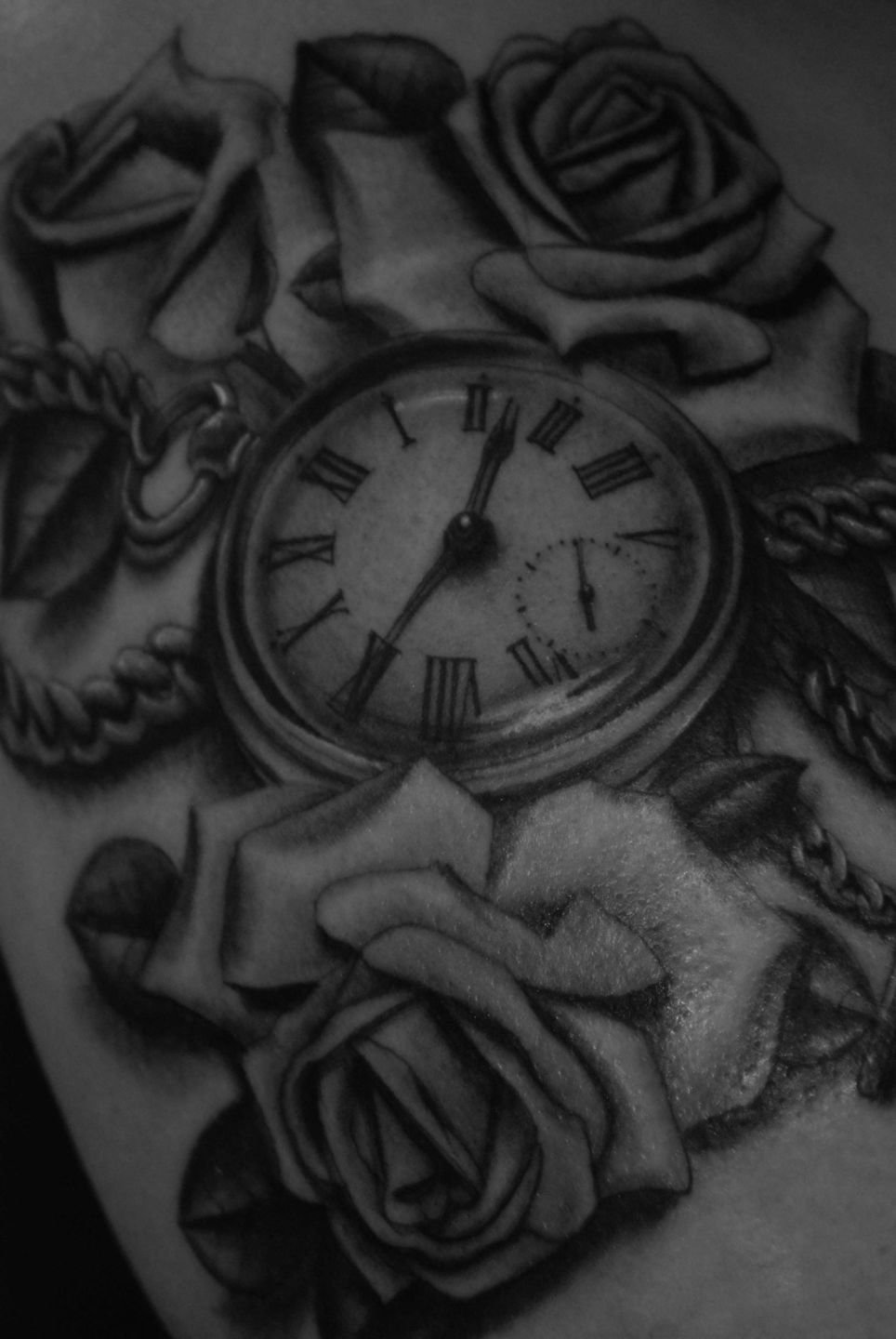 Pocket-watch-chain-roses-rosemary-mckevitt-tattoo-ireland