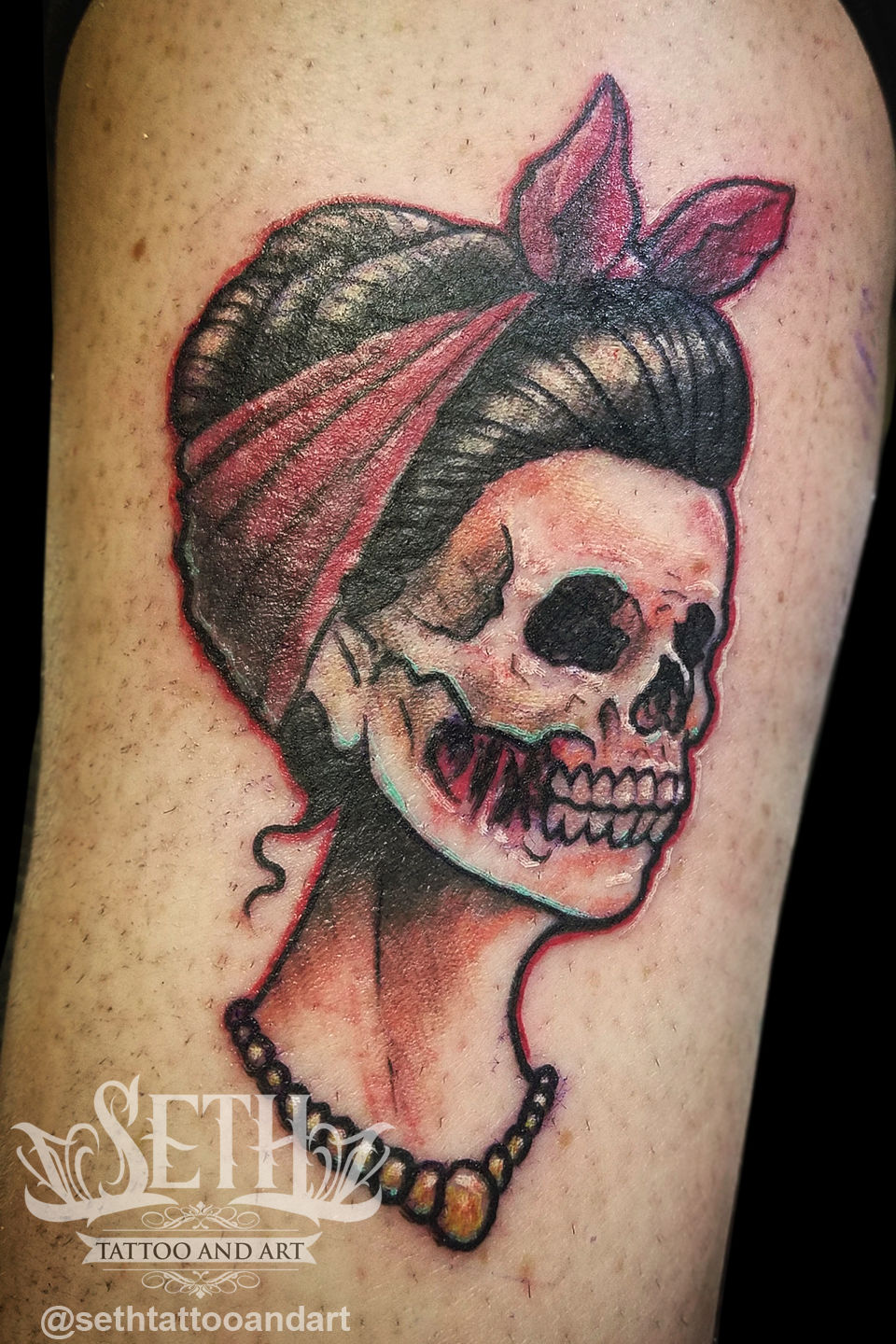 Skull_woman_tattoo_lady_death_seniorita__tattoos_tattooed_art_ink_inked_girls_newschool__color_tattoo_cartoon__seth_michael_seth_tattoo_and_art
