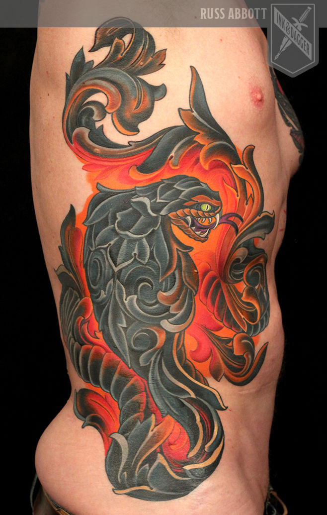 Russ_abbott_ornamental_snake_cobra_tattoo
