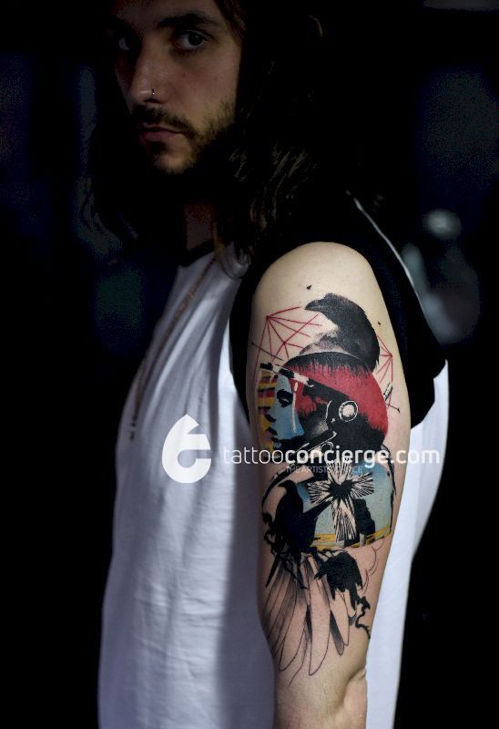 London-calling-half-sleeve-abstract-trashpolka-color-graphic---half-sleeve-body-art---the-tattoo-concierge---global-network