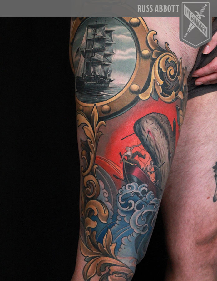 Moby_dick_scrollwork_frame_ship_russ_abbott_ink_dagger_tattoo_atlanta