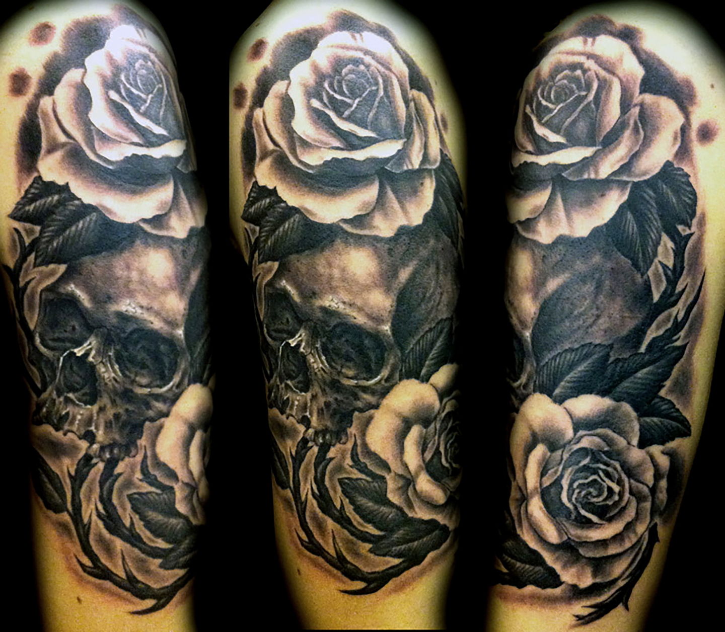 Las-vegas-tattoo-artist_joe-riley_skull-and-roses-tattoos