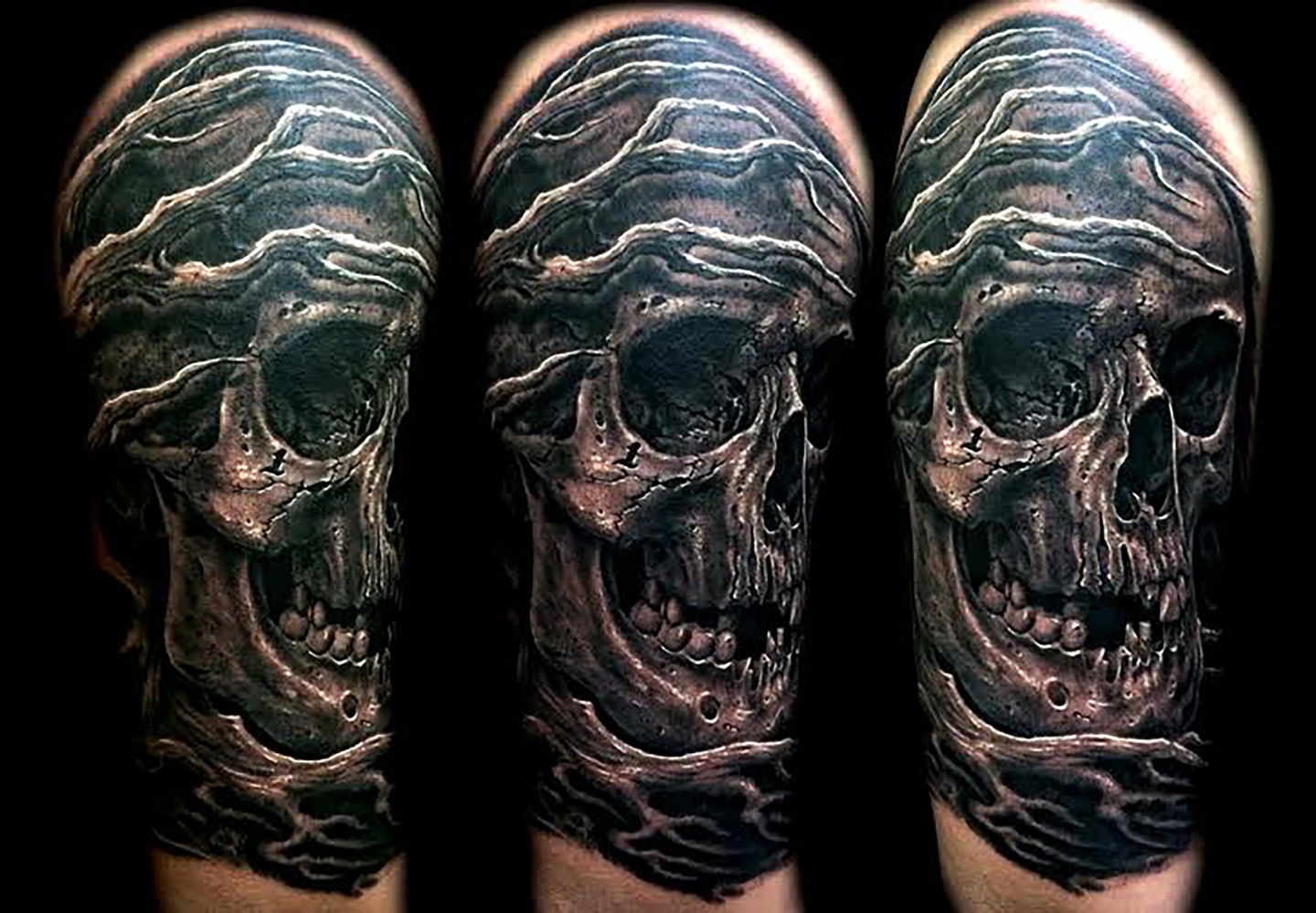 Las-vegas-tattoo-artist_joe-riley_skull-tree-half-sleeve
