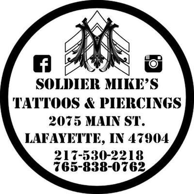 Soldier Mike's Tattoos and Piercings